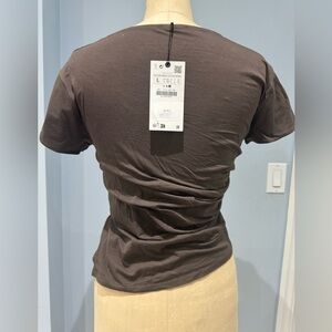 ZARA DRAPED COTTON TOP